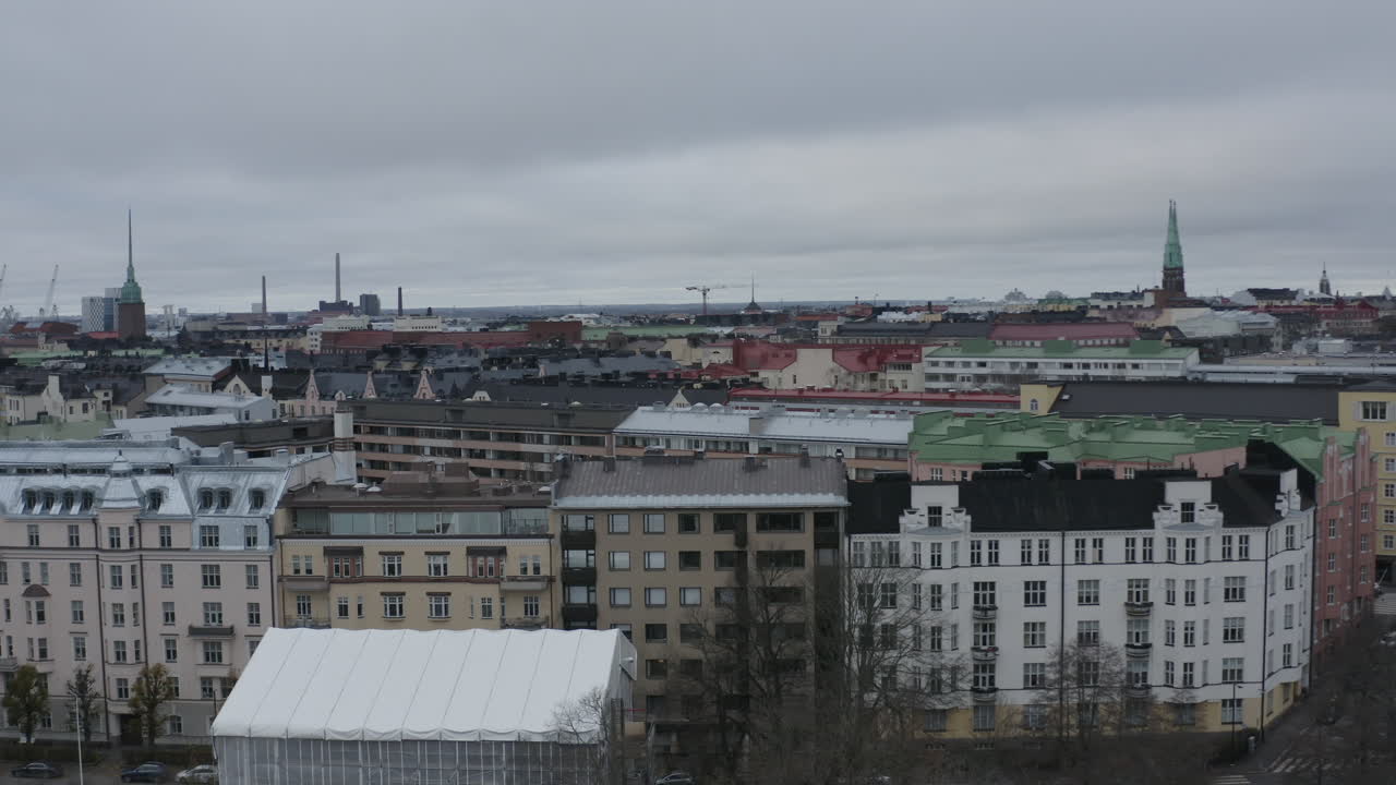 vista aérea de drones de la ciudad de helsinki