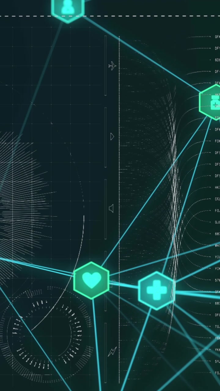Animation of icons over data processing