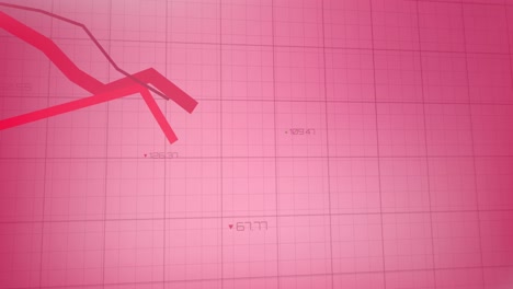 Animation-Der-Statistischen-Datenverarbeitung-über-Ein-Gitternetz-Vor-Rosa-Hintergrund-Mit-Farbverlauf