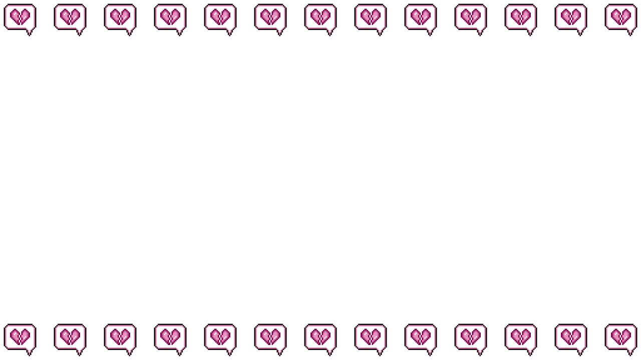 Pixel Art Speech bubble icon Broken heart Frame Animated Overlay 1080p Transparent 30 fps (1).mov