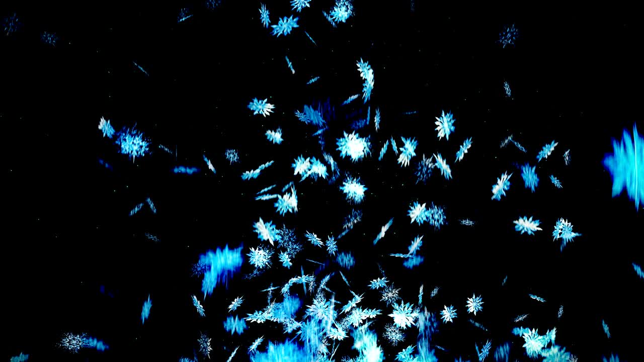 검은 바탕에 떨어지는 눈송이, 루프 글리터 애니메이션