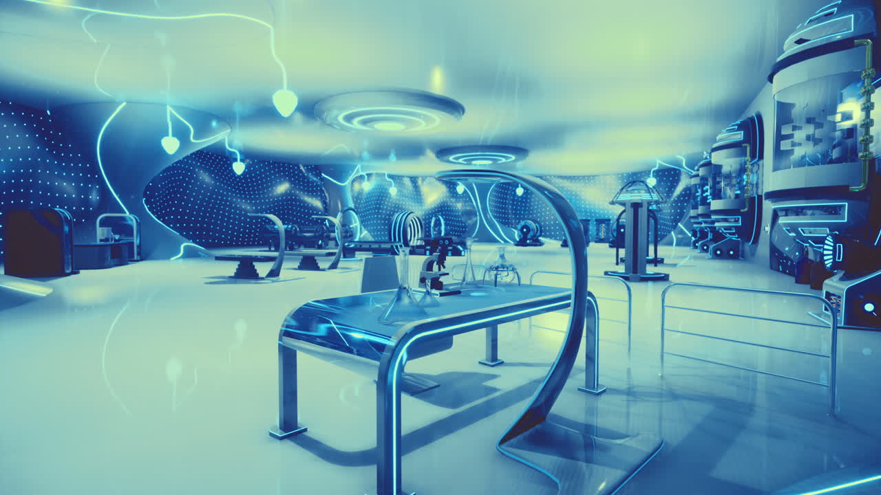 Futuristic interior design with sleek advanced technology