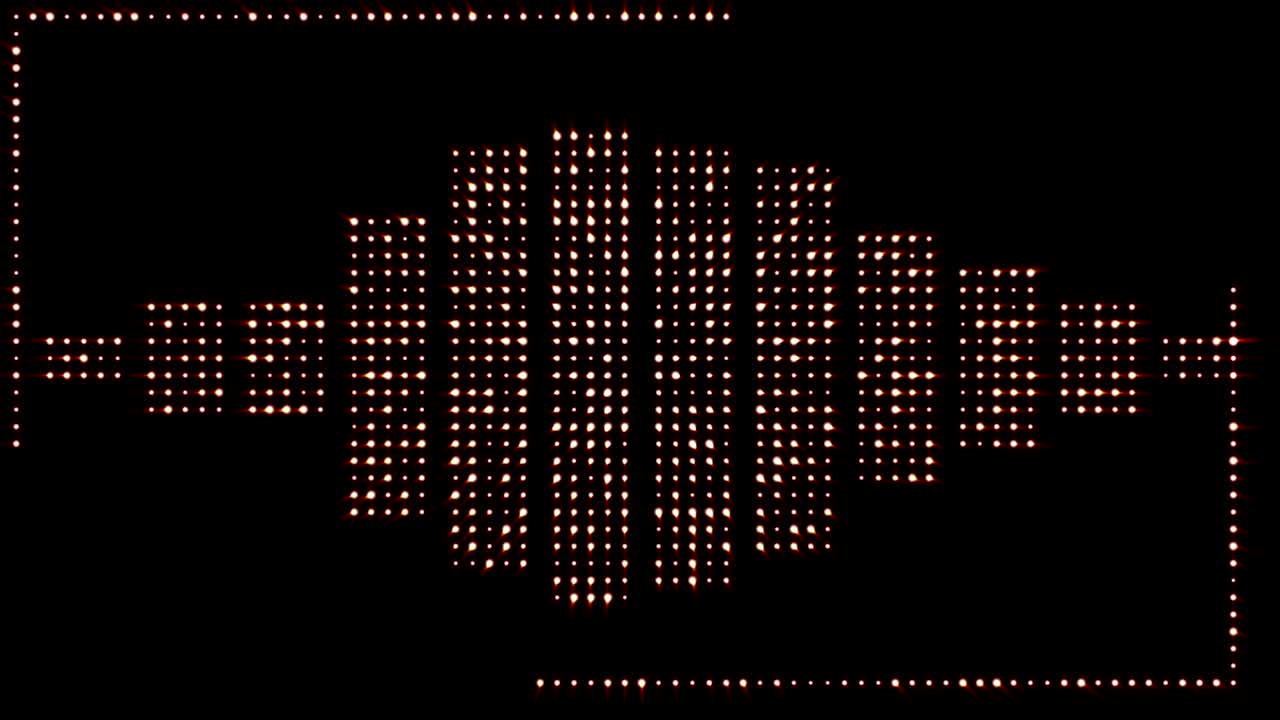 ondas de música, luces bombillas animación, renderizado, fondo, bucle, 4k