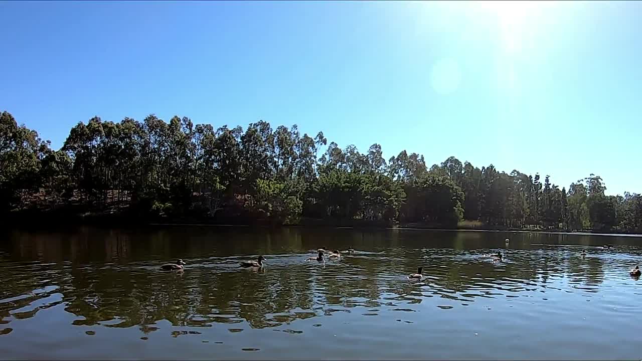 아름다운 호수에서 시간 경과