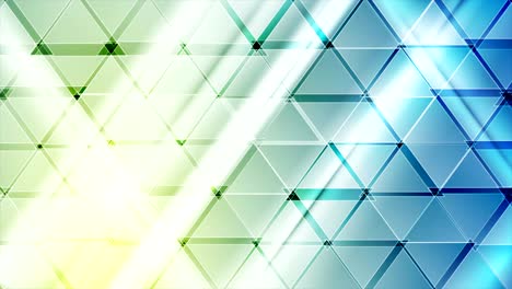 blue yellow technology motion background with glossy triangles