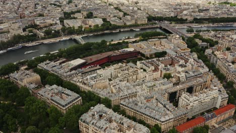 paris cityscape aerial view