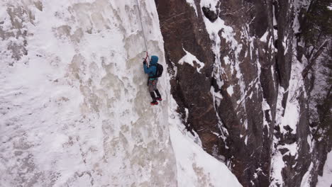 two climber ice climbing in canada