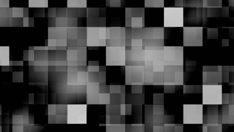 bloques cuadrados en movimiento, animación de la transformación de la superficie de fondo negro a blanco, bloques abstractos de fondo, miles de bloques moviéndose en un cuadrado, formas cuadradas que causan fatiga visual.