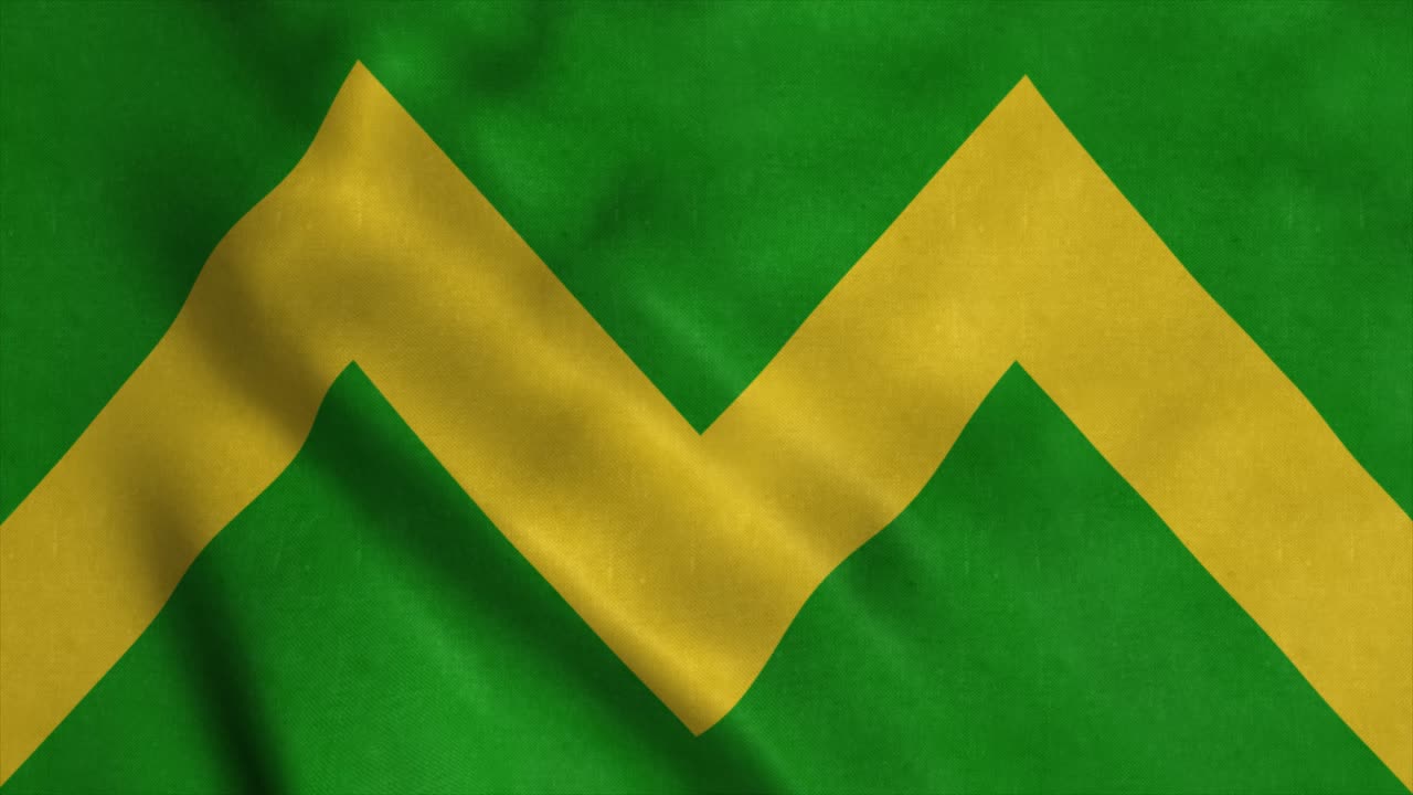 Maricao-flag, by i Puerto Rico, vajende i vinden. Realistisk flagbaggrund.