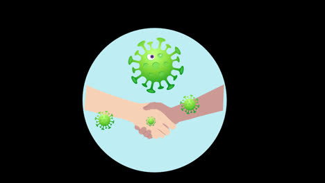 Estrechar-La-Mano-Con-Una-Animación-De-Concepto-De-Virus-Con-Canal-Alfa