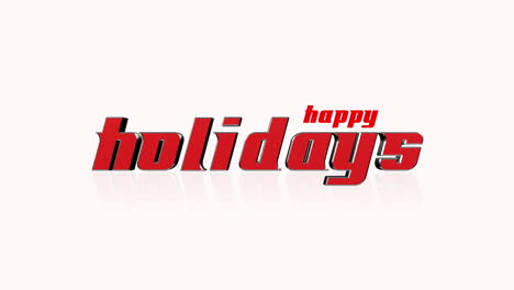 bold happy holidays banner in red and white on white background