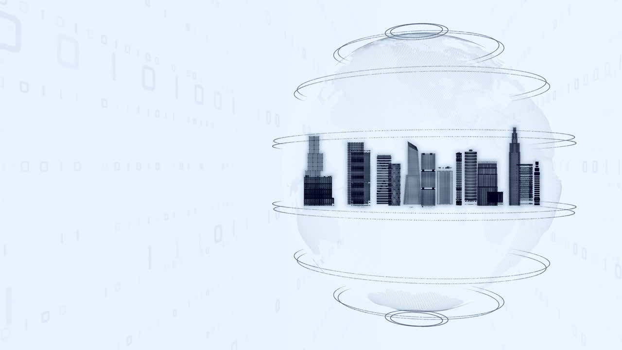 Smart city, digital world, Global communication network concept. 6G Business graph. Global business.