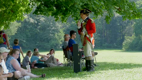 american revolutionary war reenactors stage battle