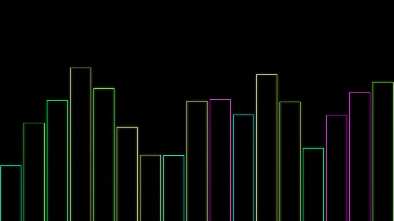 visualización de gráficos de barras de neón