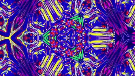 patrón simétrico iridescente líquido como el caleidoscopio con ondas. 3d elegante bucle abstracto bg, estructura ondulada de vidrio líquido brillante con hermosos colores de gradiente. 4k