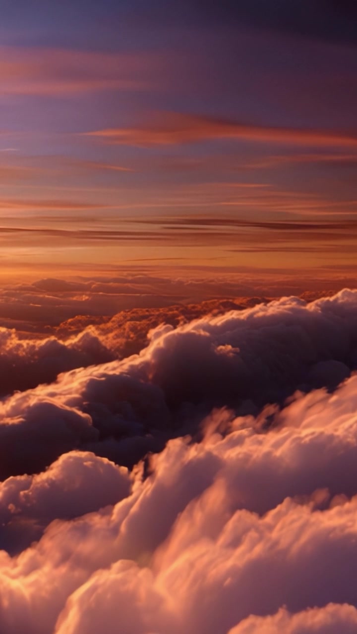 Aerial View of Majestic Clouds During Golden Hour Sunset