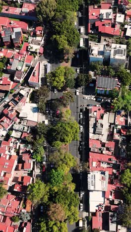 90-degree aerial view of quevedo avenue in coyoacan, mexico