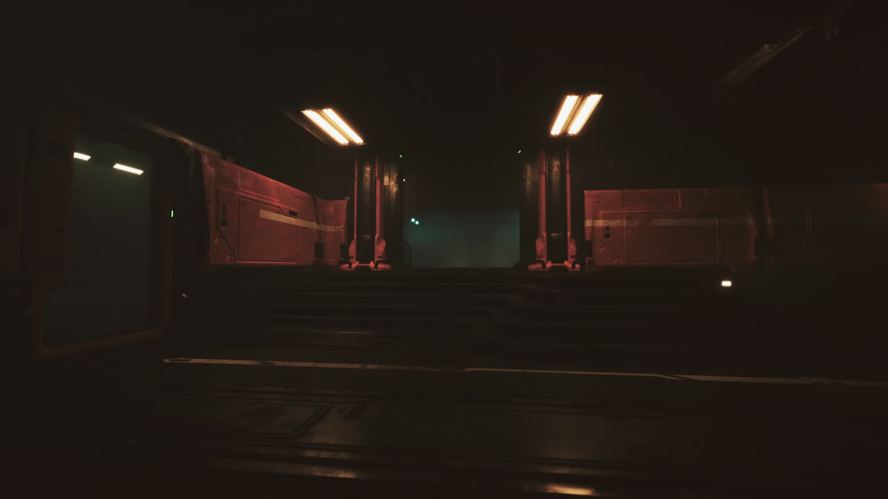 corredor oscuro y futurista