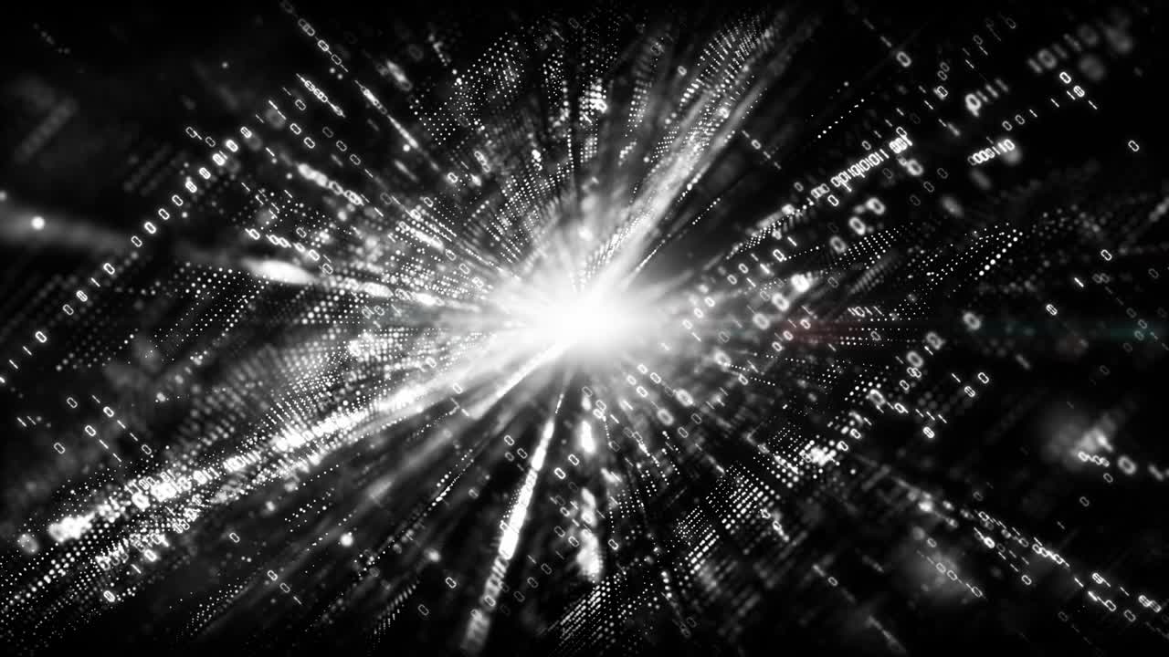 입자와 디지털 데이터 네트워크 연결을 가진 디지털 사이버 공간 - 기술 배경 개념