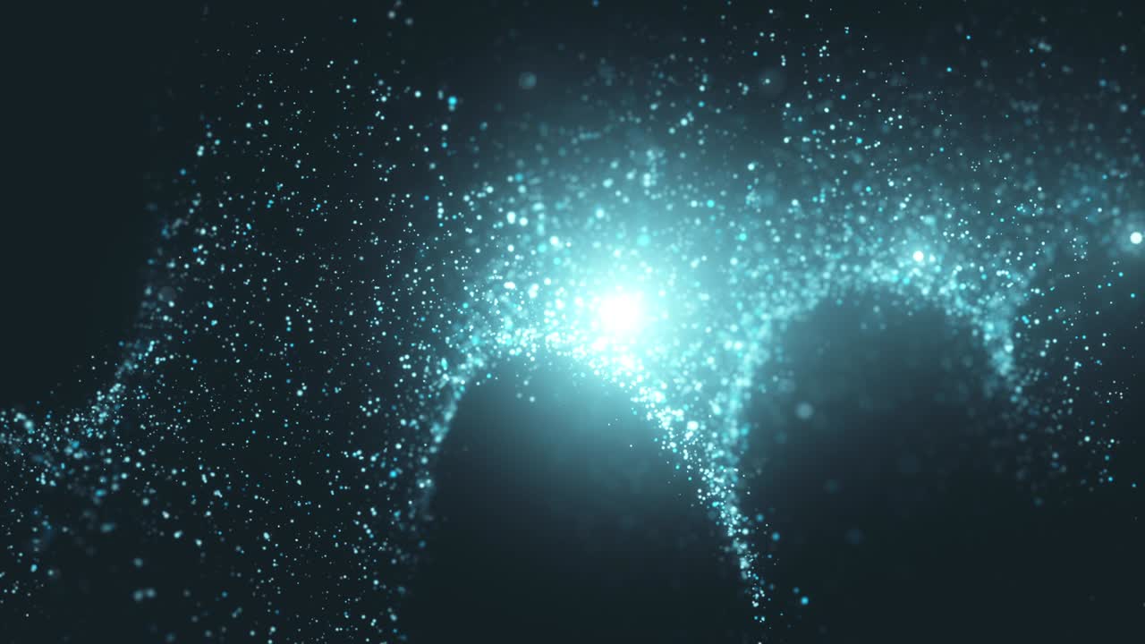 아름다운 플래시 빛 효과와 함께 흐르는 입자