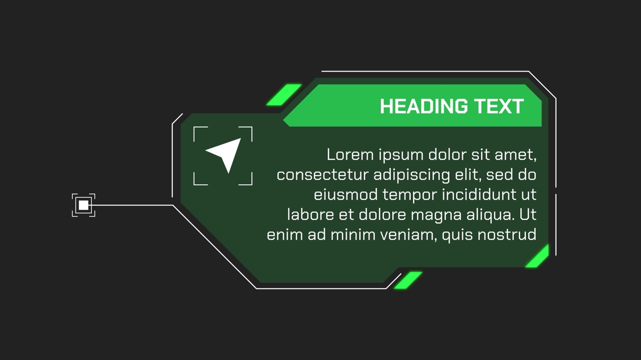 HUD infographic text heading vector graphic