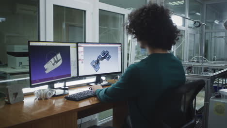 engineer working on 3d cad design software