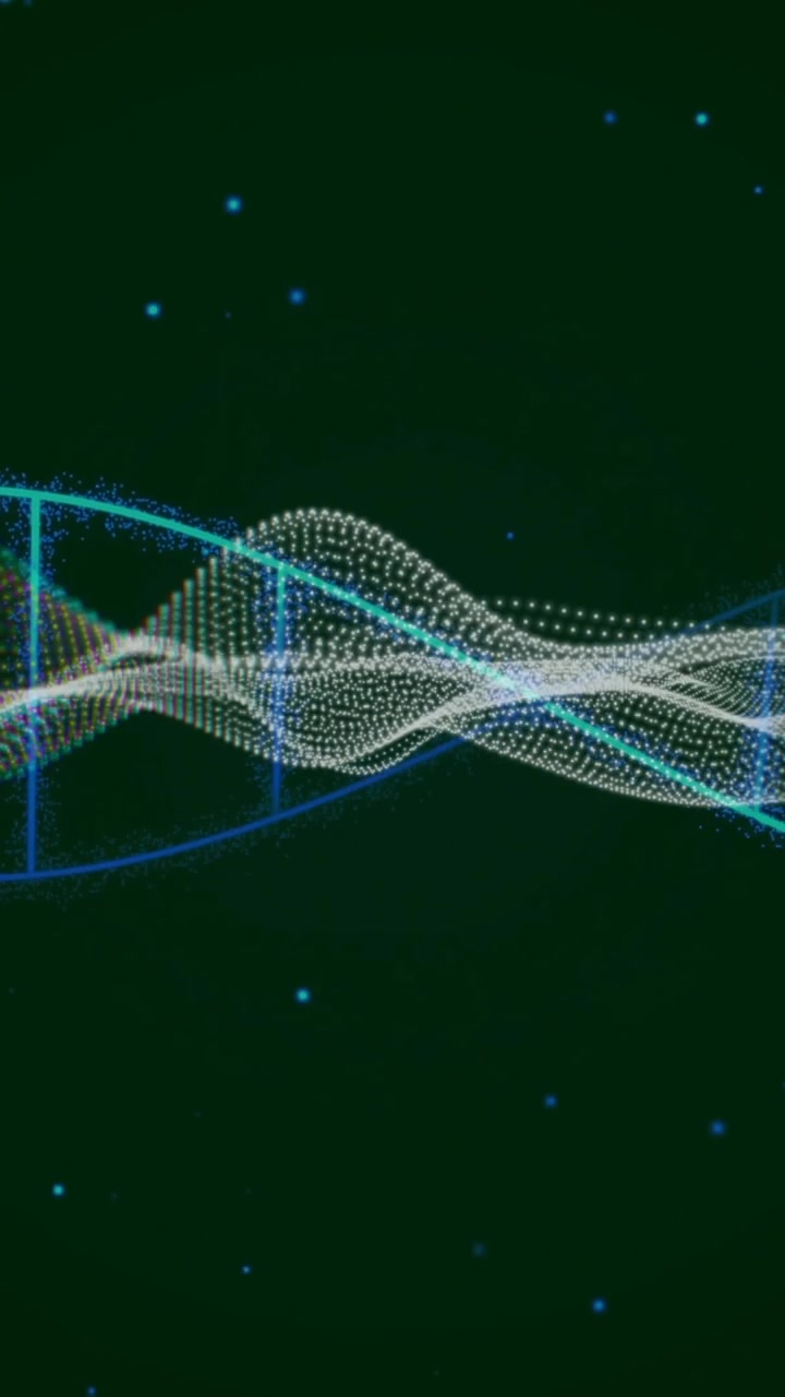 Animation of dna strand over white lines on black background