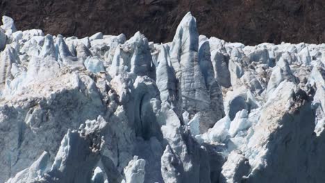 jagged unique shapes of margerie glacier, alaska, glacier bay