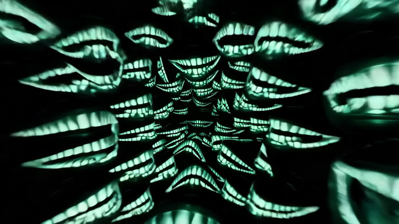 Glowing Teeth Pattern in the Dark