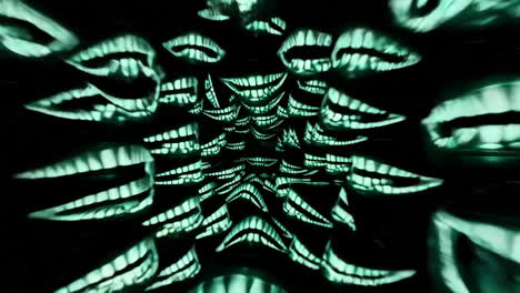 patrón de dientes brillantes en la oscuridad