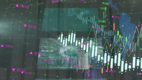 Animación-Del-Procesamiento-De-Datos-Sobre-El-Mapa-Mundial