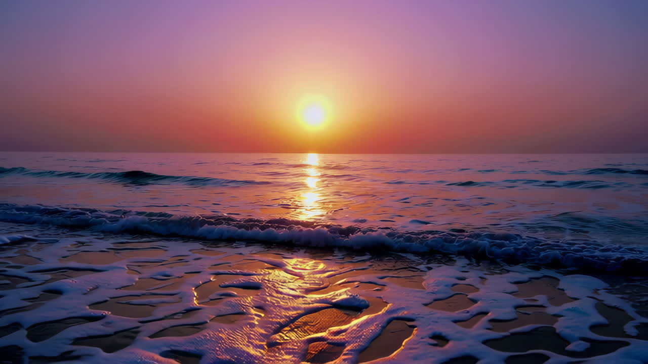 바다 해변에서 해가 뜨는 것