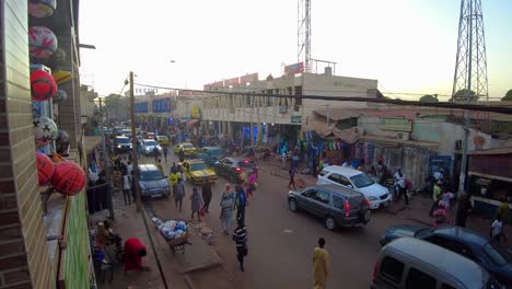 busy street scene in dakar, senegal