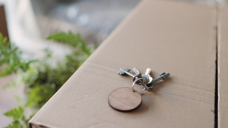 Keys on a Cardboard Box