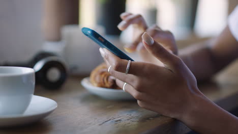 phone, social media and hands typing on phone