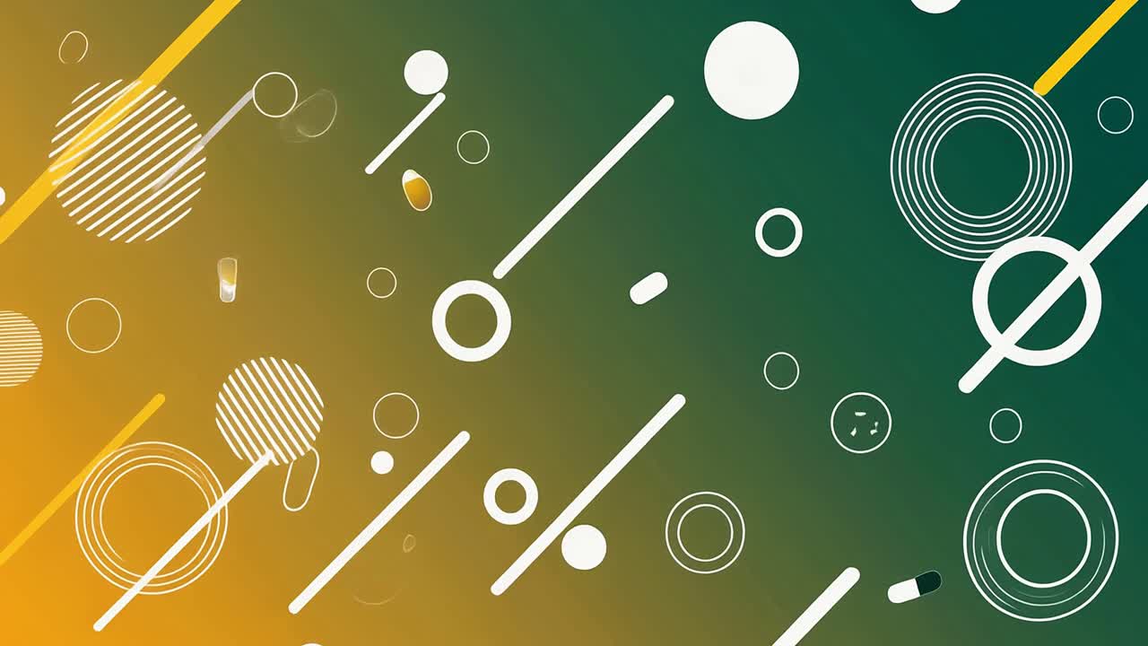 Abstract Geometric Shapes Moving on Gradient Background