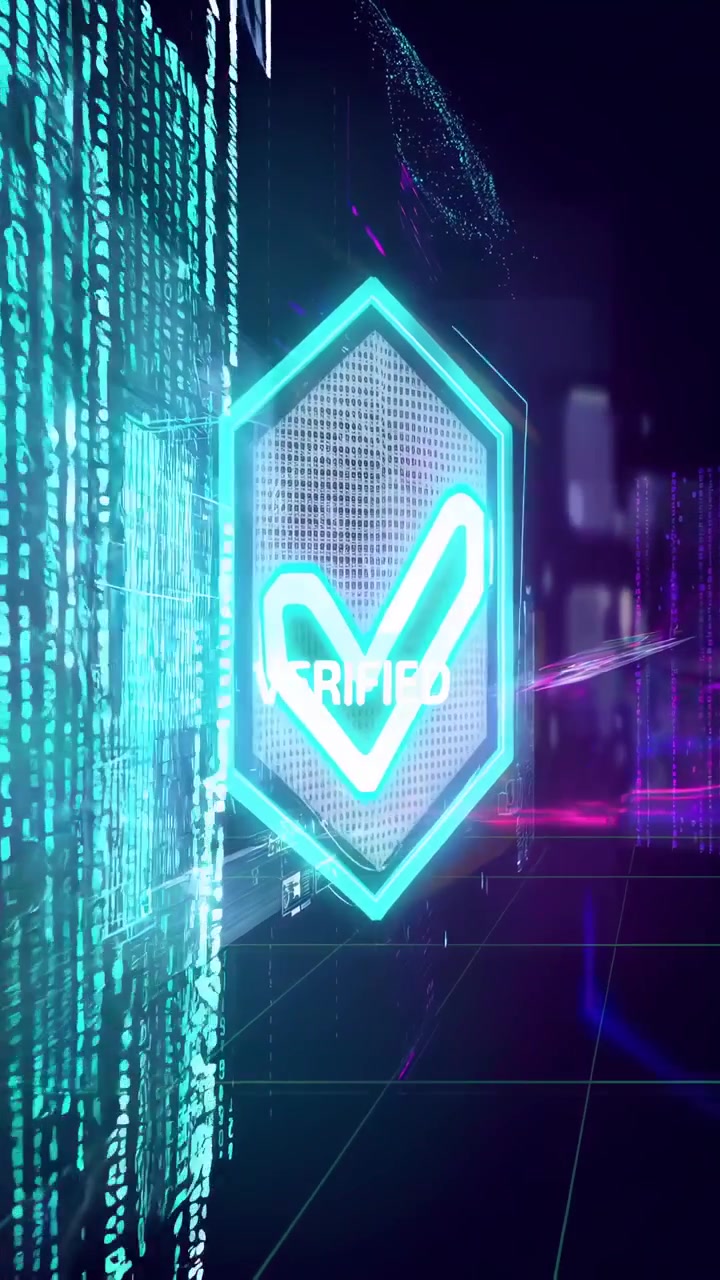 Digital Security Shield Icon with Verified Checkmark
