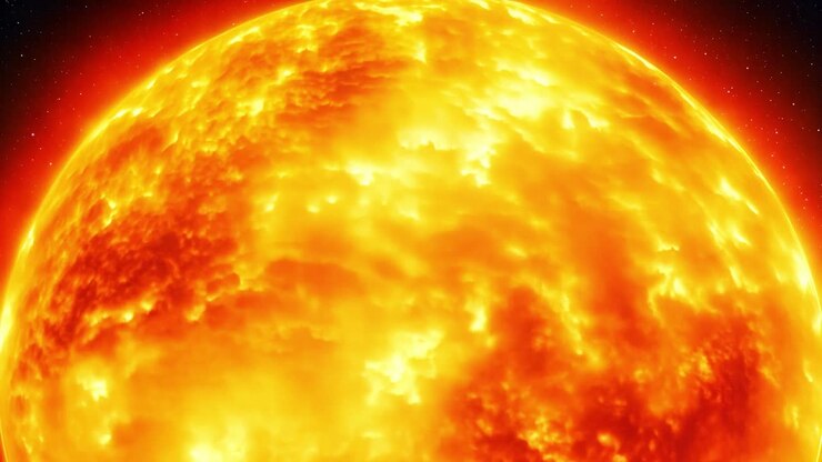 Close-up view of the sun