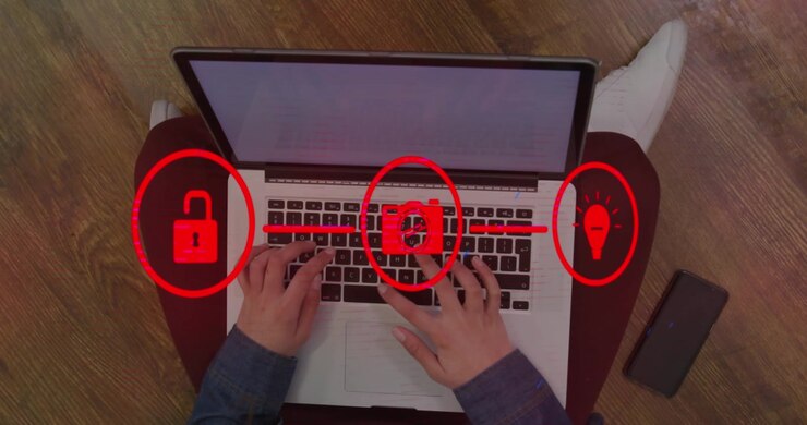 Una donna trascorre del tempo a casa e usa uno smartphone e un laptop.