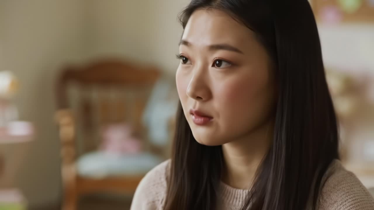 Thoughtful Reflection: A Young Woman Contemplates Life in a Cozy Setting, Capturing Raw Emotion and Vulnerability in a Series of Intimate Frames