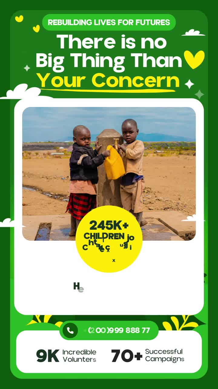Animeret velgørenhedskampagne for børn i Afrika