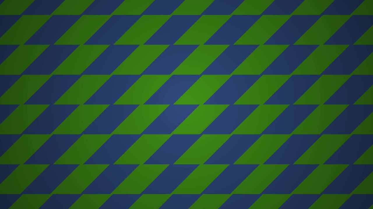 Abstract Geometric Pattern with Shifting Green and Blue Shapes