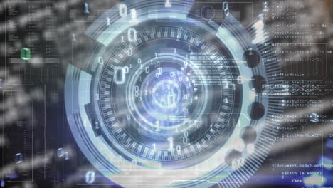 animación del procesamiento de datos sobre el escaneo del alcance