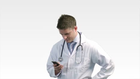 doctor sending a text message