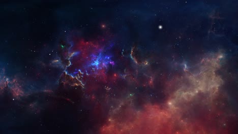 luminous and colored nebulae in space