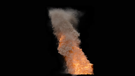 groß angelegter feuer und rauch auf durchsichtigem hintergrund.