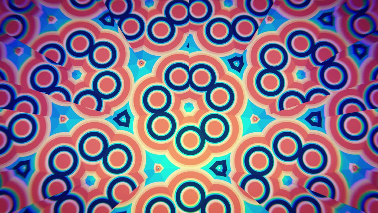 Vivace motivo astratto a caleidoscopio con colori cangianti