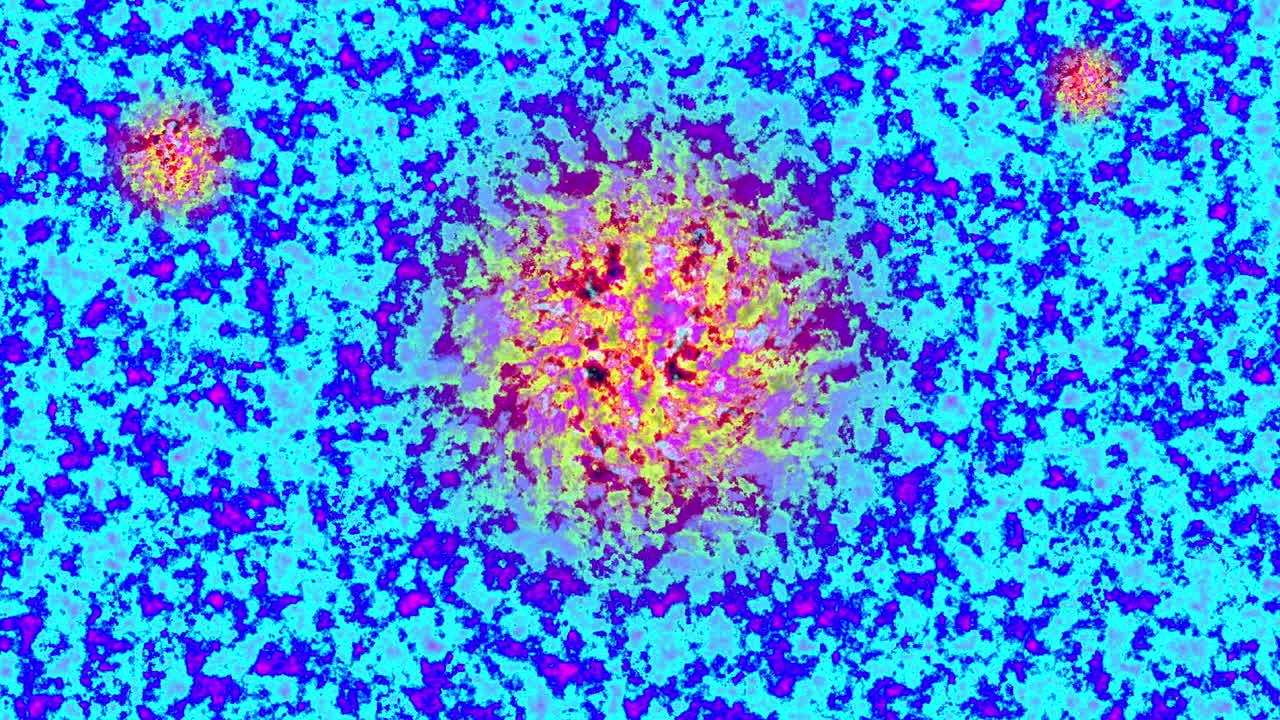 Malignant growth in microscopic tissue sample simulation