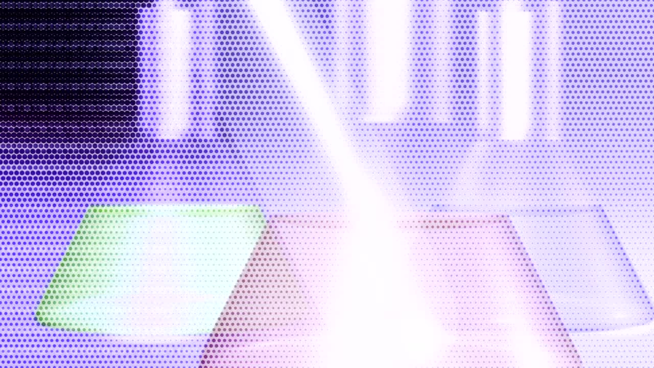 Computer generated animated moving motion background showing scientific biology atoms molecules particles genes DNA