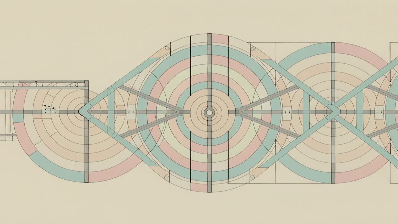 Left platform appearing initiating tech chain unfolding rings, braces aligning, forming assembly